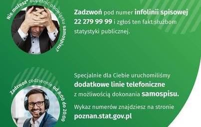 Zdjęcie do  Wojew&oacute;dzkie Biuro Spisowe w Poznaniu uruchomiło dodatkowe linie telefoniczne z możliwością dokonania samospisu.