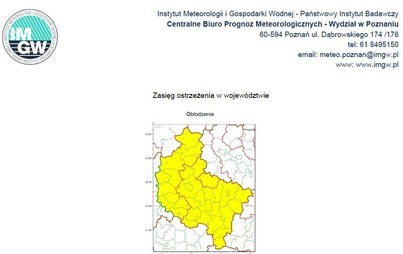 Zdjęcie do Ostrzeżenie meteorologiczne