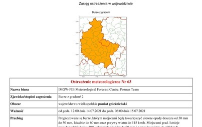 Zdjęcie do Ostrzeżenie meteorologiczne